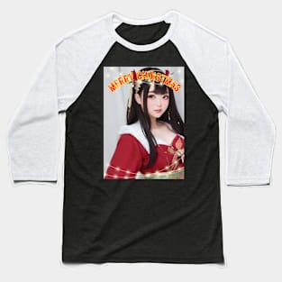 Merry Christmas Anime Girl Cosplay Xmas Cute Christmas Girl Baseball T-Shirt